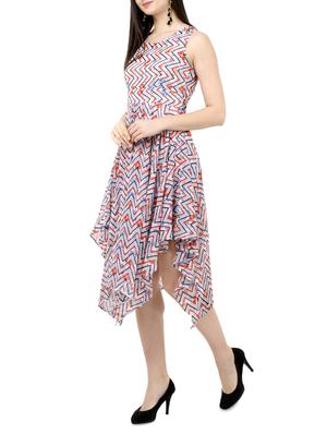 sleeveless chevron asymmetric dress - 15273743 - Standard Image - 2
