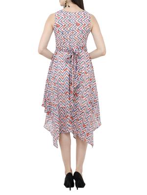 sleeveless chevron asymmetric dress - 15273743 - Standard Image - 3