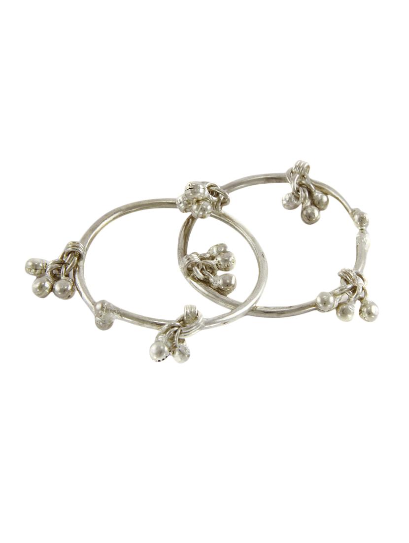 silver plated anklets and payal - 15273778 - Zoom Image - 1