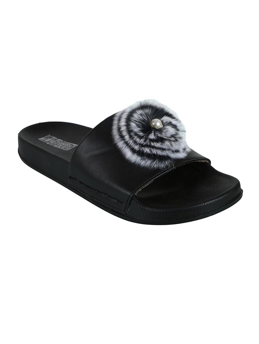 black slides flip flops - 15273872 - Zoom Image - 2