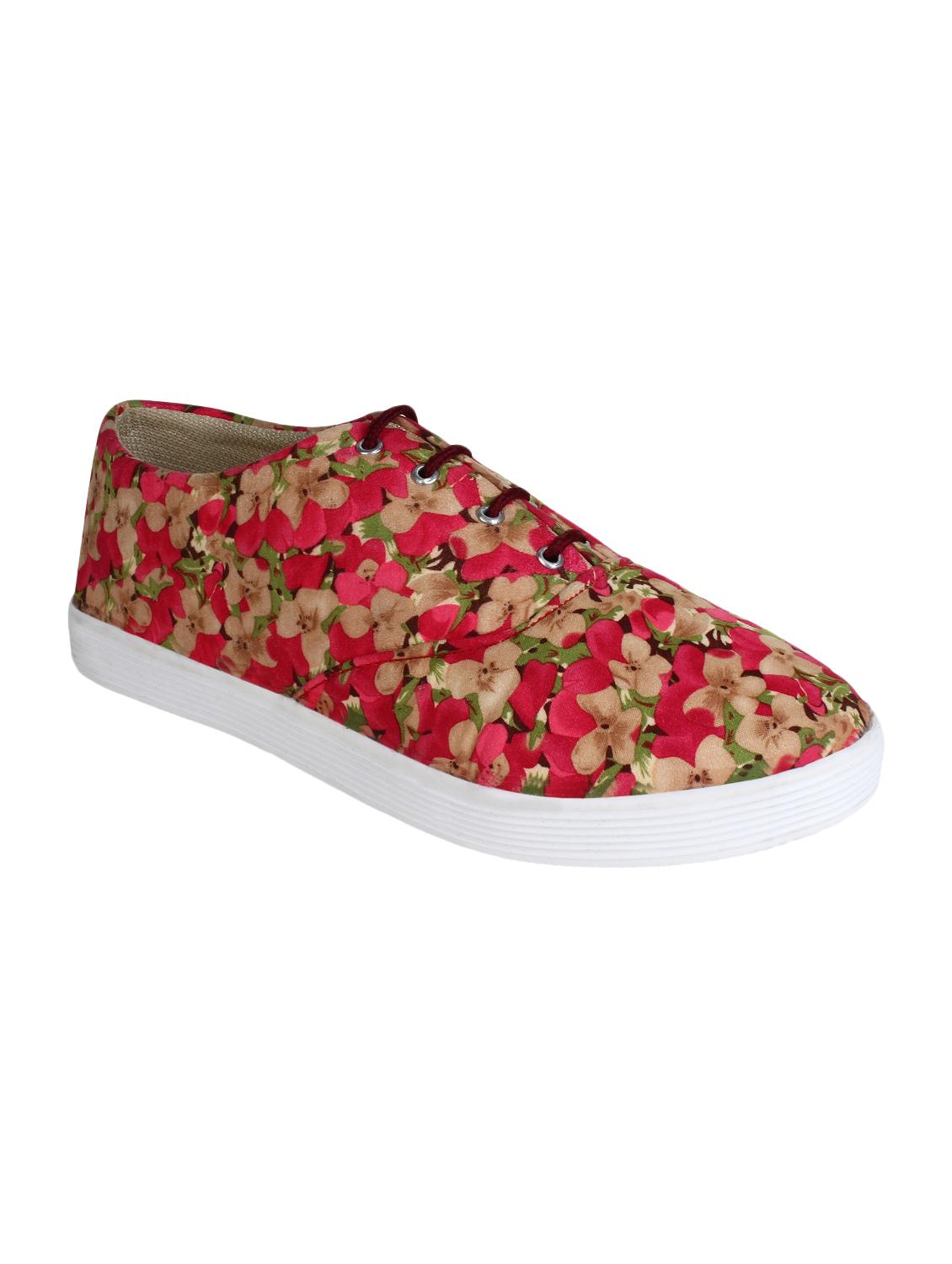 red canvas laceup sneakers - 15273907 - Zoom Image - 1