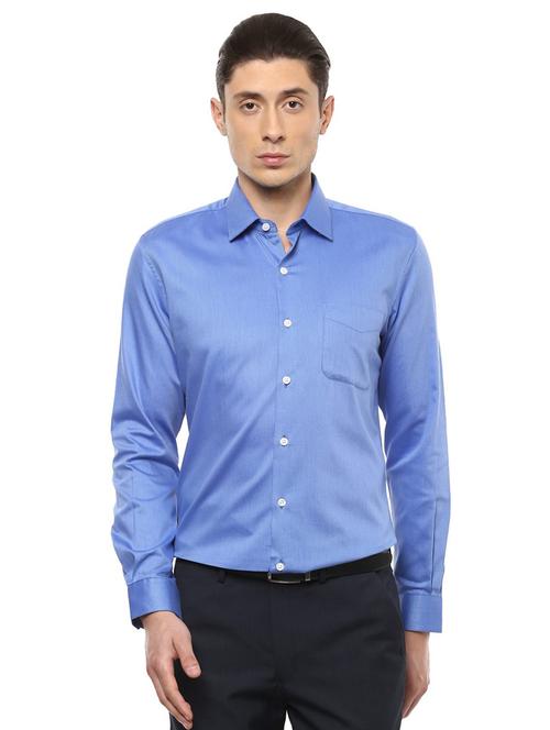 blue cotton formal shirt - 15274375 - Standard Image - 1