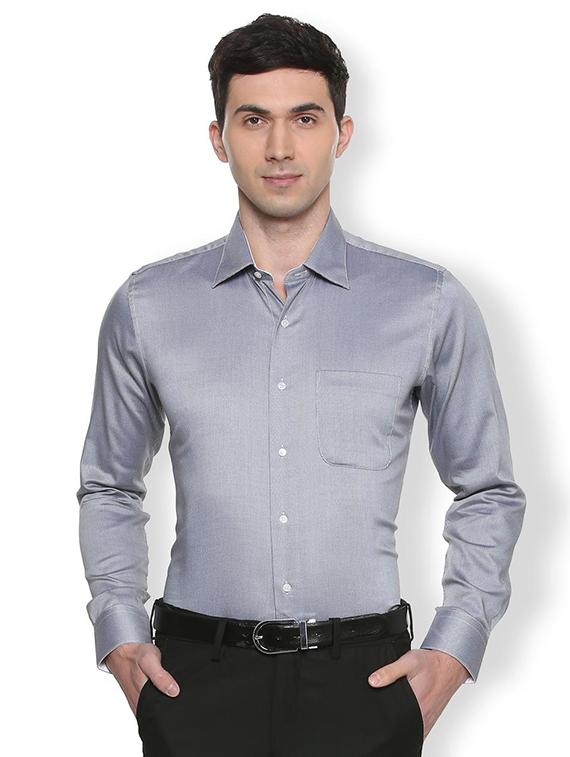 grey cotton formal shirt - 15274513 - Zoom Image - 1