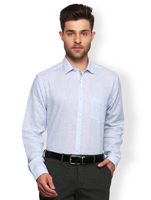 blue linen formal shirt - 15274702 - Standard Image - 1