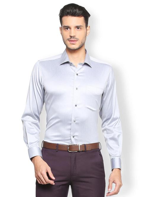 grey cotton formal shirt - 15274792 - Very Small Image - 1