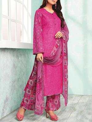Embroidered unstitched palazzo suit - 15274894 - Standard Image - 1