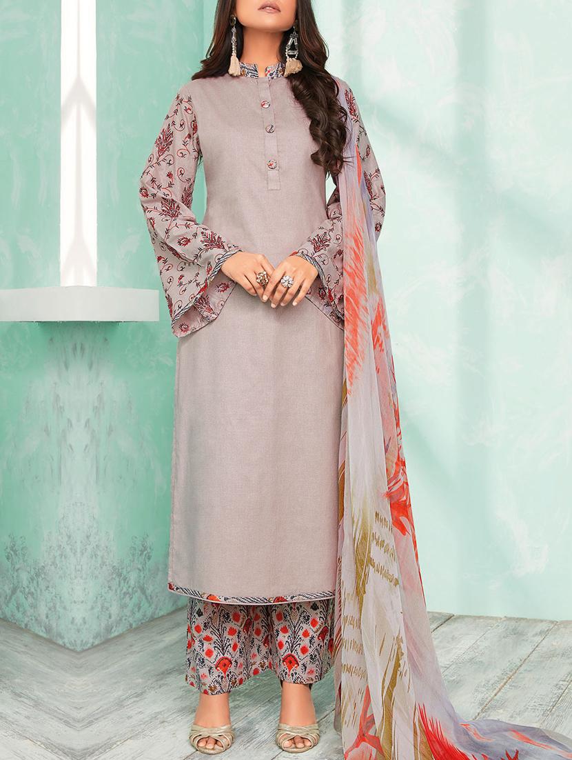 Multi print unstitched palazzo suit - 15274896 - Zoom Image - 1