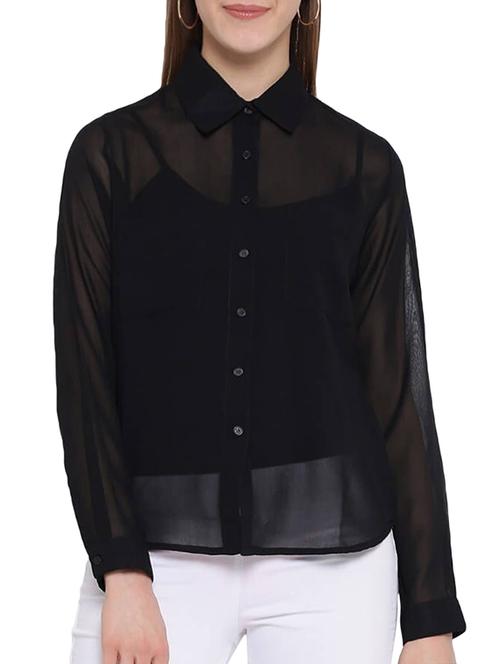 Sheer long sleeved shirt - 15275472 - Standard Image - 1
