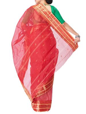 red cotton tant saree - 15276507 - Standard Image - 2