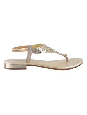 gold faux leather toe separator sandals - 15276699 - Standard Image - 2