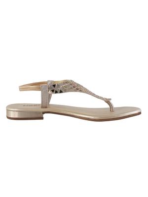 gold faux leather toe separator sandals - 15276699 - Standard Image - 3