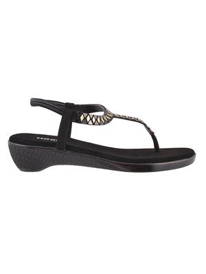 black faux leather toe separator sandals - 15276702 - Standard Image - 2