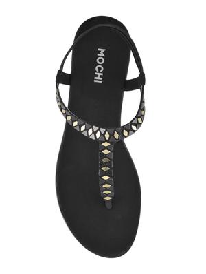 black faux leather toe separator sandals - 15276702 - Standard Image - 4