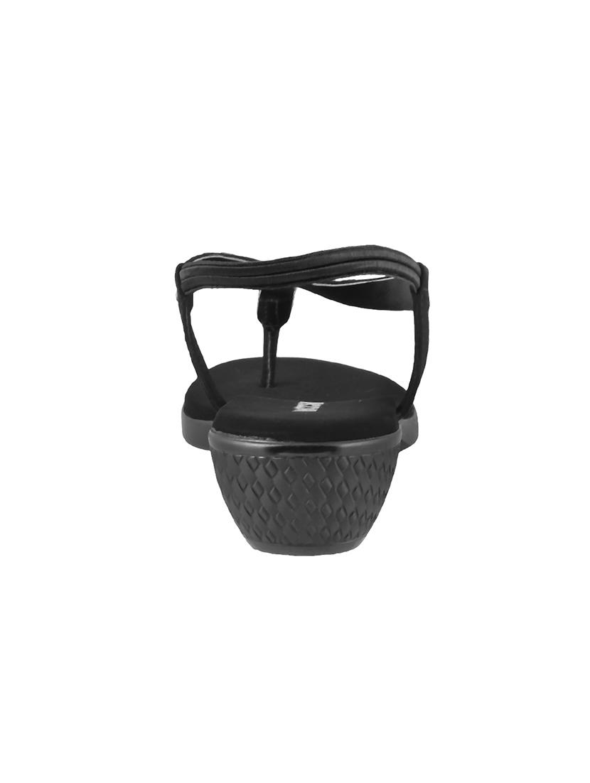 black faux leather toe separator sandals - 15276702 - Zoom Image - 3