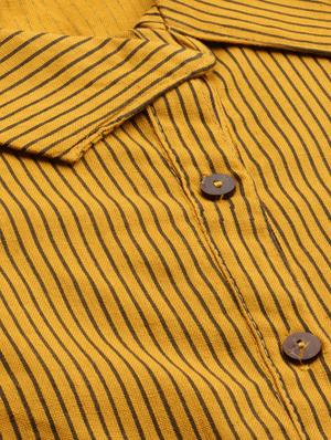 asymmetric collar striped top - 15277119 - Standard Image - 4