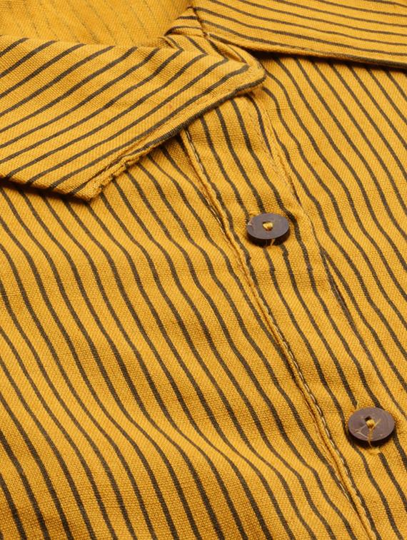 asymmetric collar striped top - 15277119 - Zoom Image - 4
