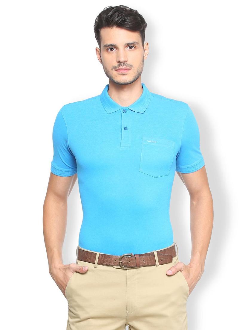 aqua blue cotton pocket t-shirt - 15277160 - Zoom Image - 1