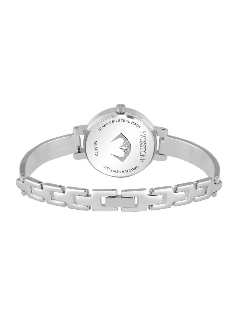 swisstone jewels068-pnkslv silver bracelet wrist watch for women - 15277831 - Zoom Image - 3