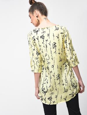 printed boat neck tunic - 15279243 - Standard Image - 3