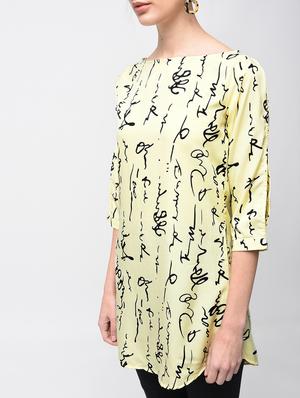 printed boat neck tunic - 15279243 - Standard Image - 5