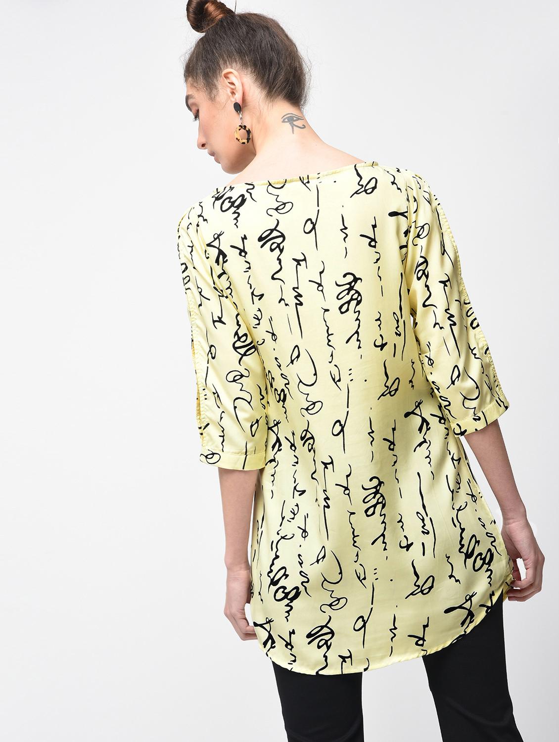 printed boat neck tunic - 15279243 - Zoom Image - 3
