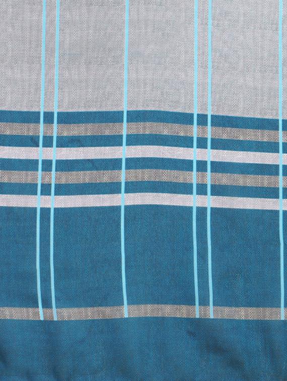 blue silk blend maheshwari saree with blouse - 15279259 - Zoom Image - 5