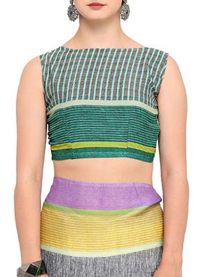 grey silk blend maheshwari saree with blouse - 15279262 - Standard Image - 2