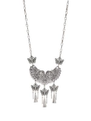 silver metal long necklace - 15279824 - Standard Image - 2