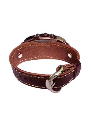classic analog brown colour genuine leather strap watch for men - 841b-1 - 15279900 - Standard Image - 3