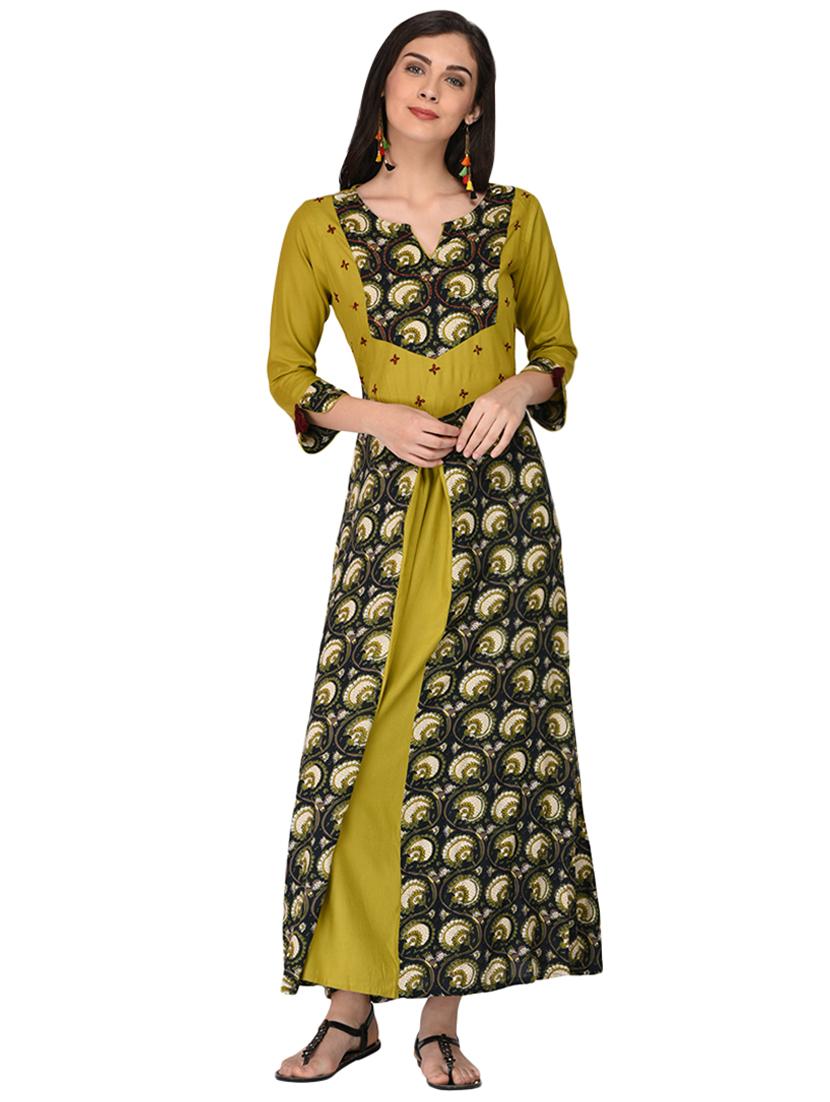 a-line printed ethnic dress - 15279968 - Zoom Image - 1