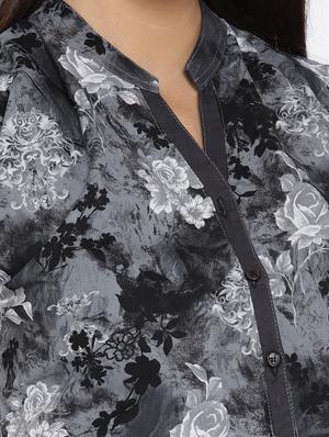 grey cotton printed tunic - 15280290 - Standard Image - 4