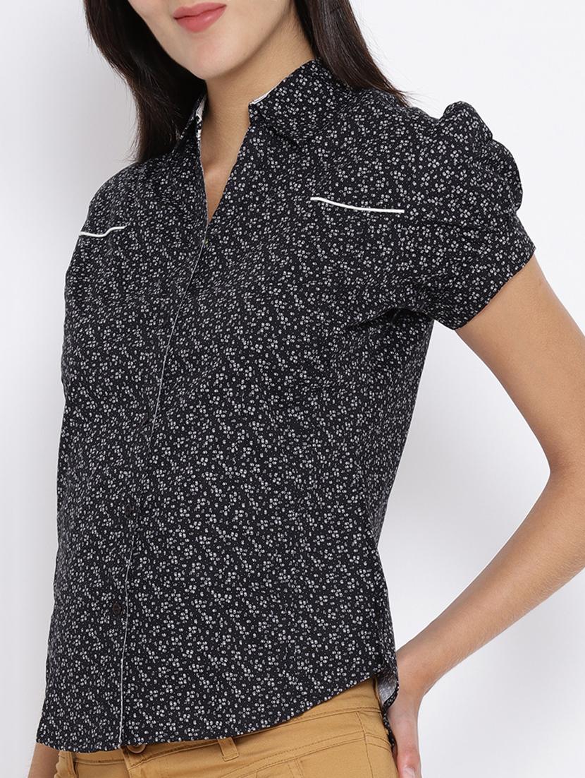 black cotton printed shirt - 15280300 - Zoom Image - 2