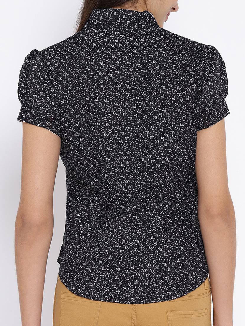 black cotton printed shirt - 15280300 - Zoom Image - 3