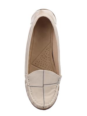 beige faux leather slip on loafers - 15280423 - Standard Image - 4