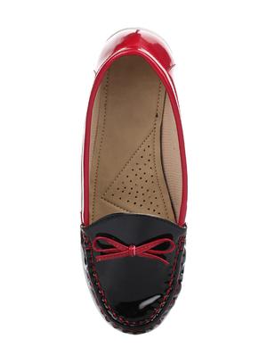 black faux leather slip on loafers - 15280426 - Standard Image - 4