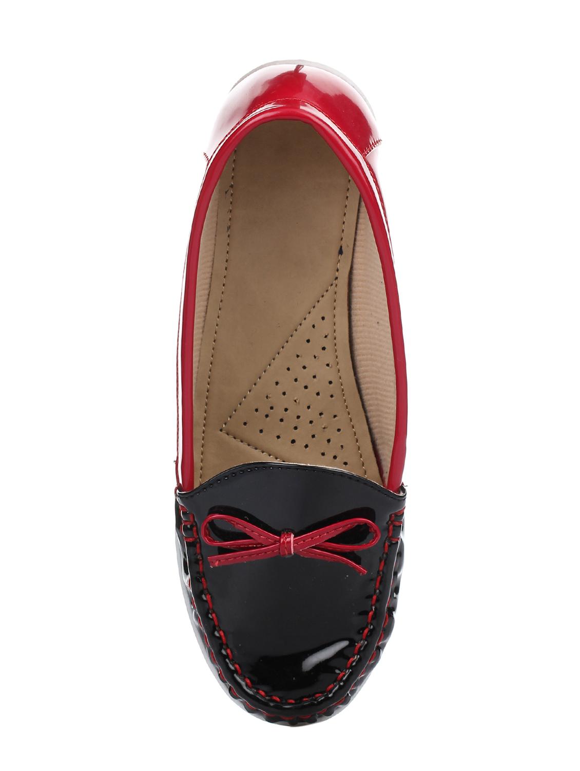 black faux leather slip on loafers - 15280426 - Zoom Image - 4
