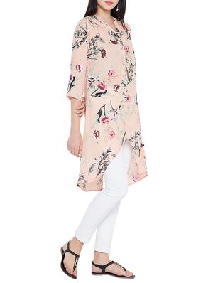 floral shirt high-low tunic - 15280886 - Standard Image - 2