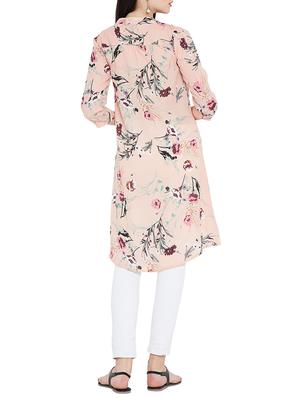 floral shirt high-low tunic - 15280886 - Standard Image - 3