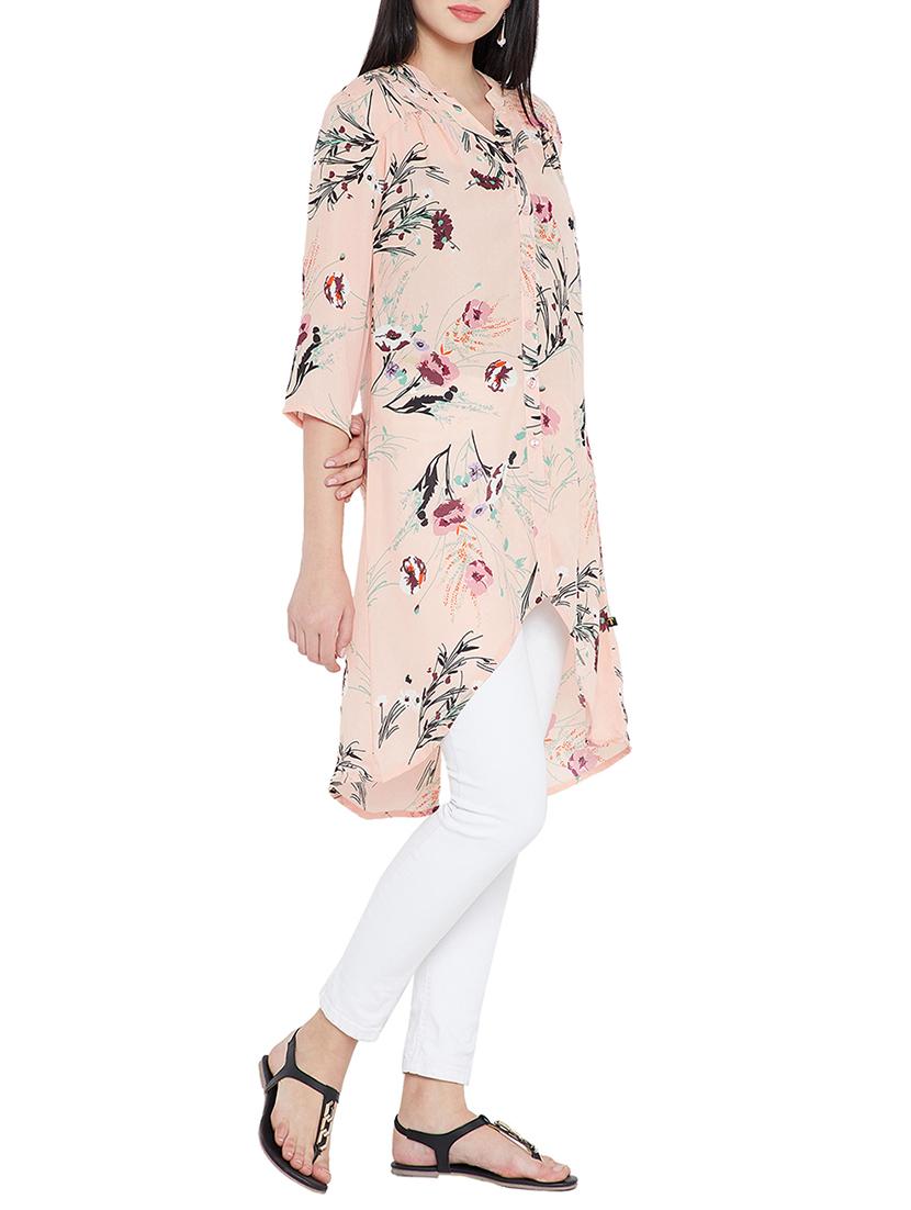 floral shirt high-low tunic - 15280886 - Zoom Image - 2