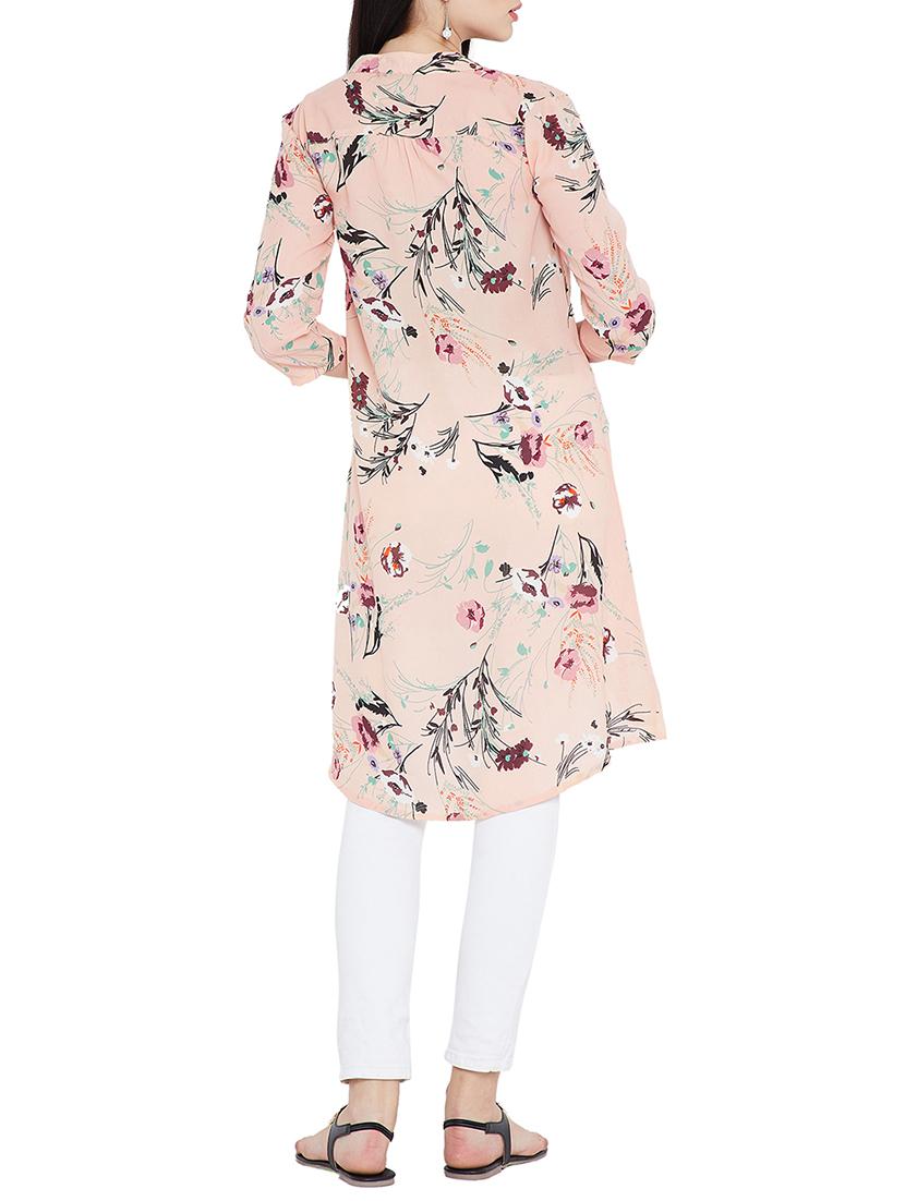 floral shirt high-low tunic - 15280886 - Zoom Image - 3