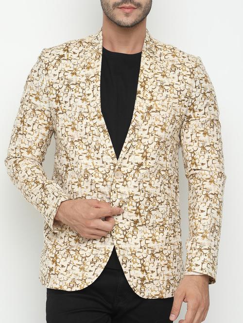 beige cotton casual blazer - 15282047 - Standard Image - 1
