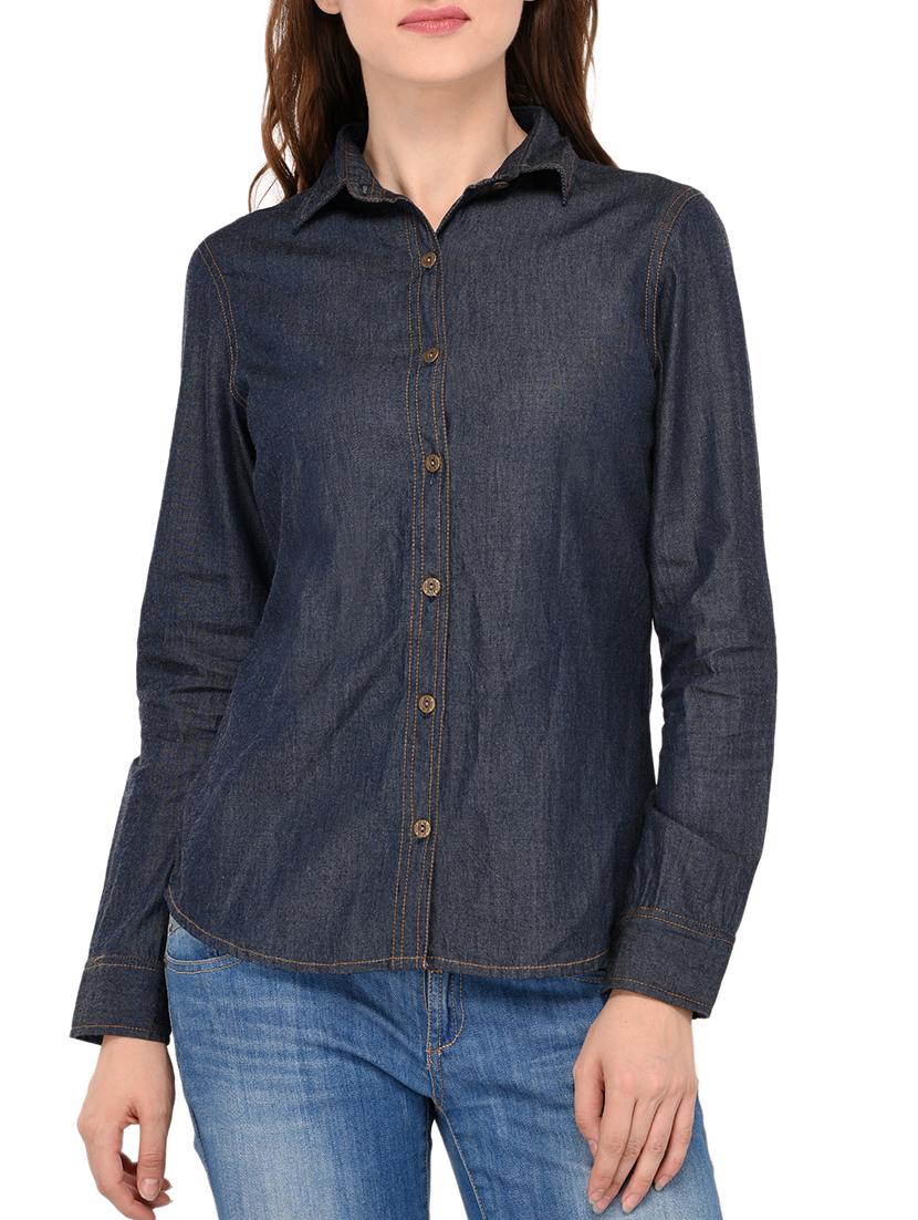 long sleeved denim shirt - 15282371 - Zoom Image - 1