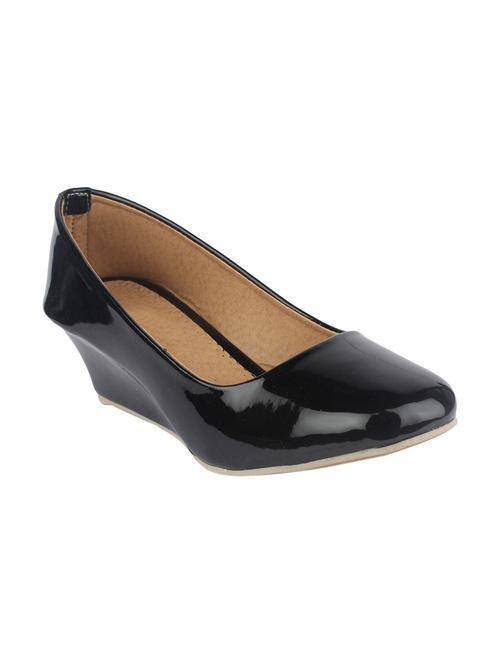 black faux leather slip on formal shoes - 15282751 - Standard Image - 1