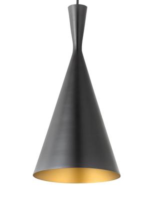 vintage edison black metal cone shaped hanging and pendant ceiling light lamp with edison bulb - 15283683 - Standard Image - 2