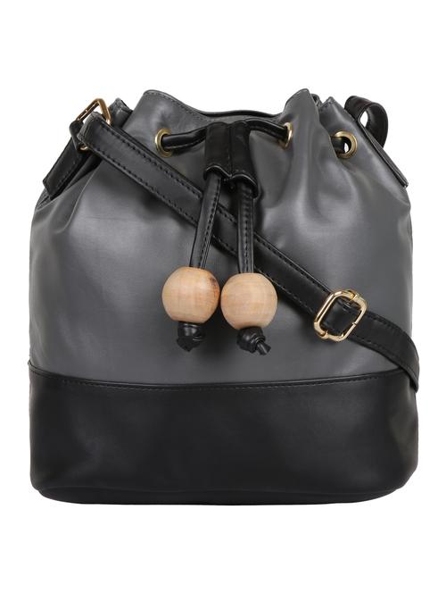 black colored leatherette (pu) regular sling bag - 15283936 - Standard Image - 1