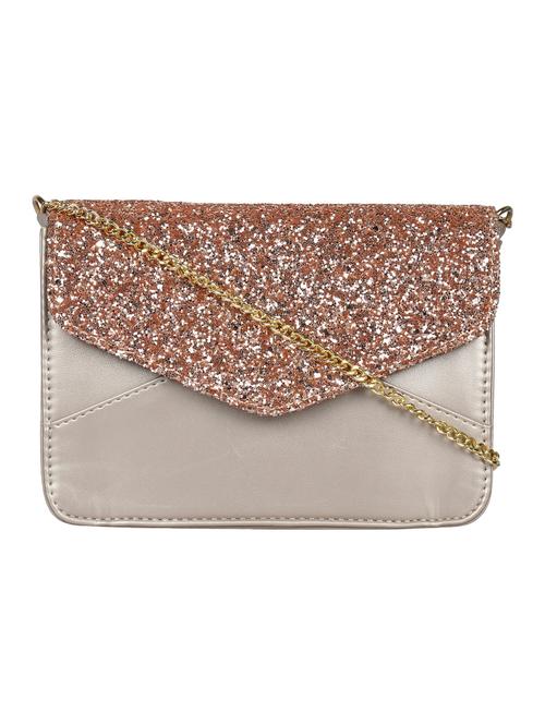 gold leatherette (pu) sling bag - 15283983 - Standard Image - 1