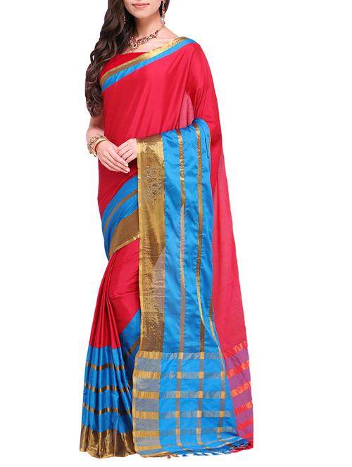 solid silk maheshwari saree with blouse - 15284040 - Standard Image - 1