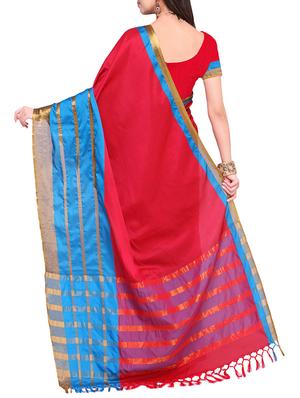 solid silk maheshwari saree with blouse - 15284040 - Standard Image - 2