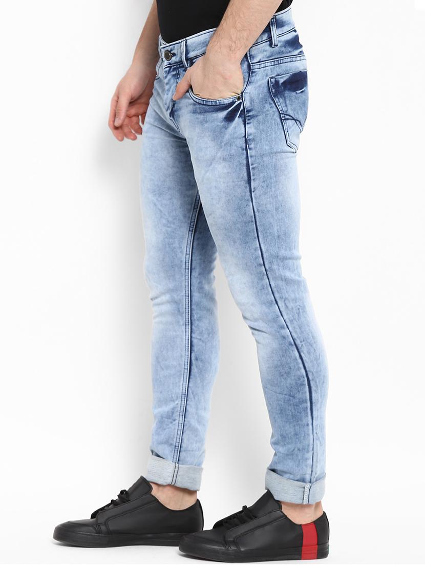 blue cotton washed jeans - 15284555 - Zoom Image - 2