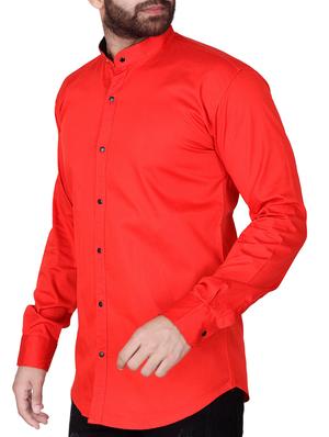 red cotton casual shirt - 15285391 - Standard Image - 2